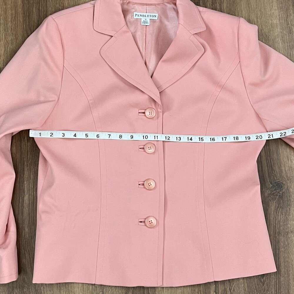 NEW Pendleton Pink Button Wool Blazer Jacket Sz 14 - Picture 8 of 12